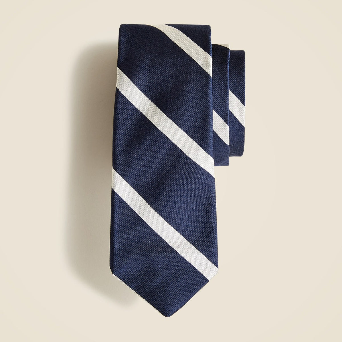 Men English silk tie in diagonal stripe - J.Crew