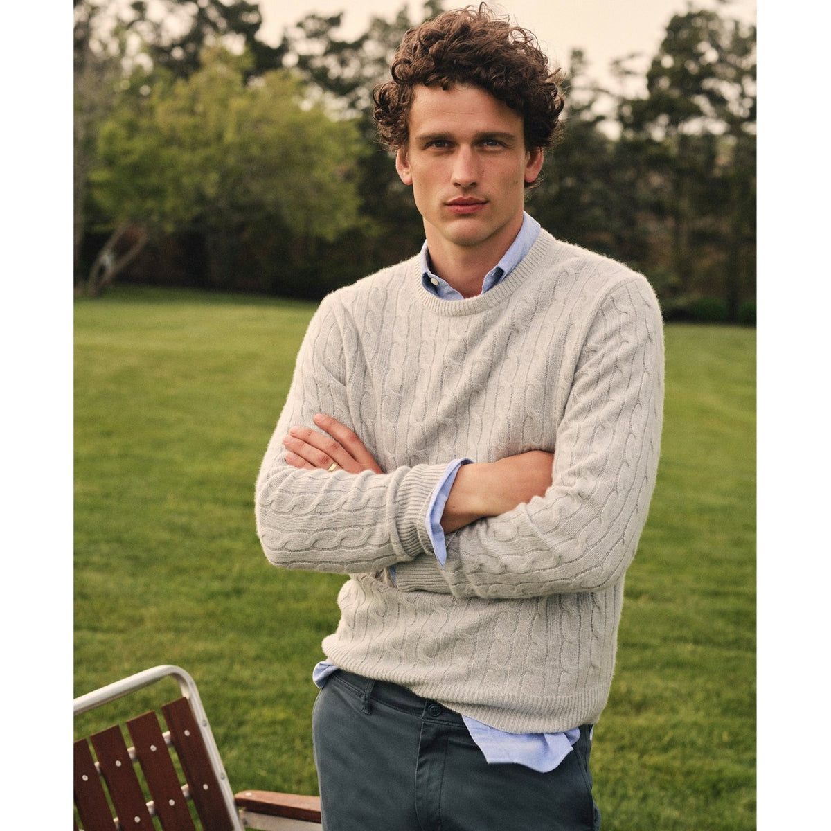 Men Cashmere cable-knit sweater - J.Crew