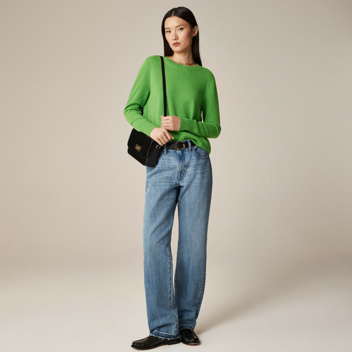 Women Cashmere classic-fit crewneck sweater - J.Crew