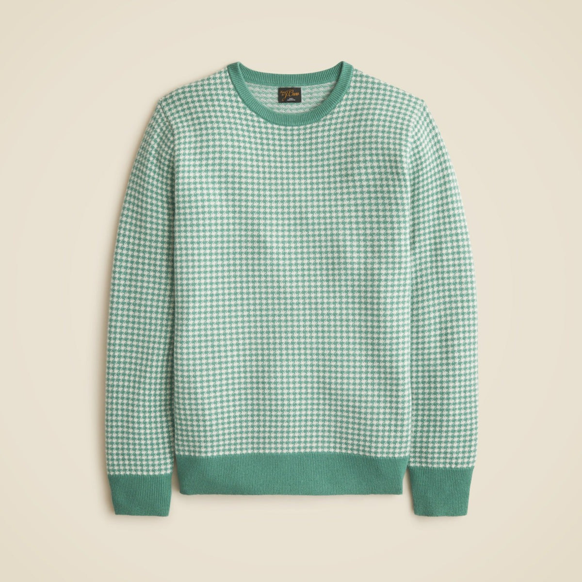 Men Cashmere crewneck sweater in houndstooth - J.Crew