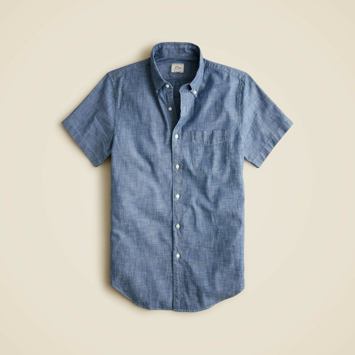 Men Short-sleeve indigo organic chambray shirt - J.Crew