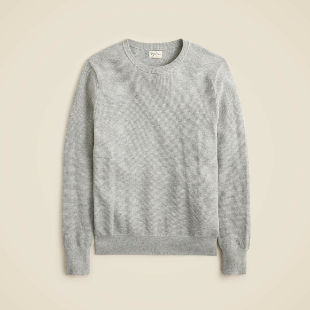 Men Cotton piqué-stitch crewneck sweater - J.Crew