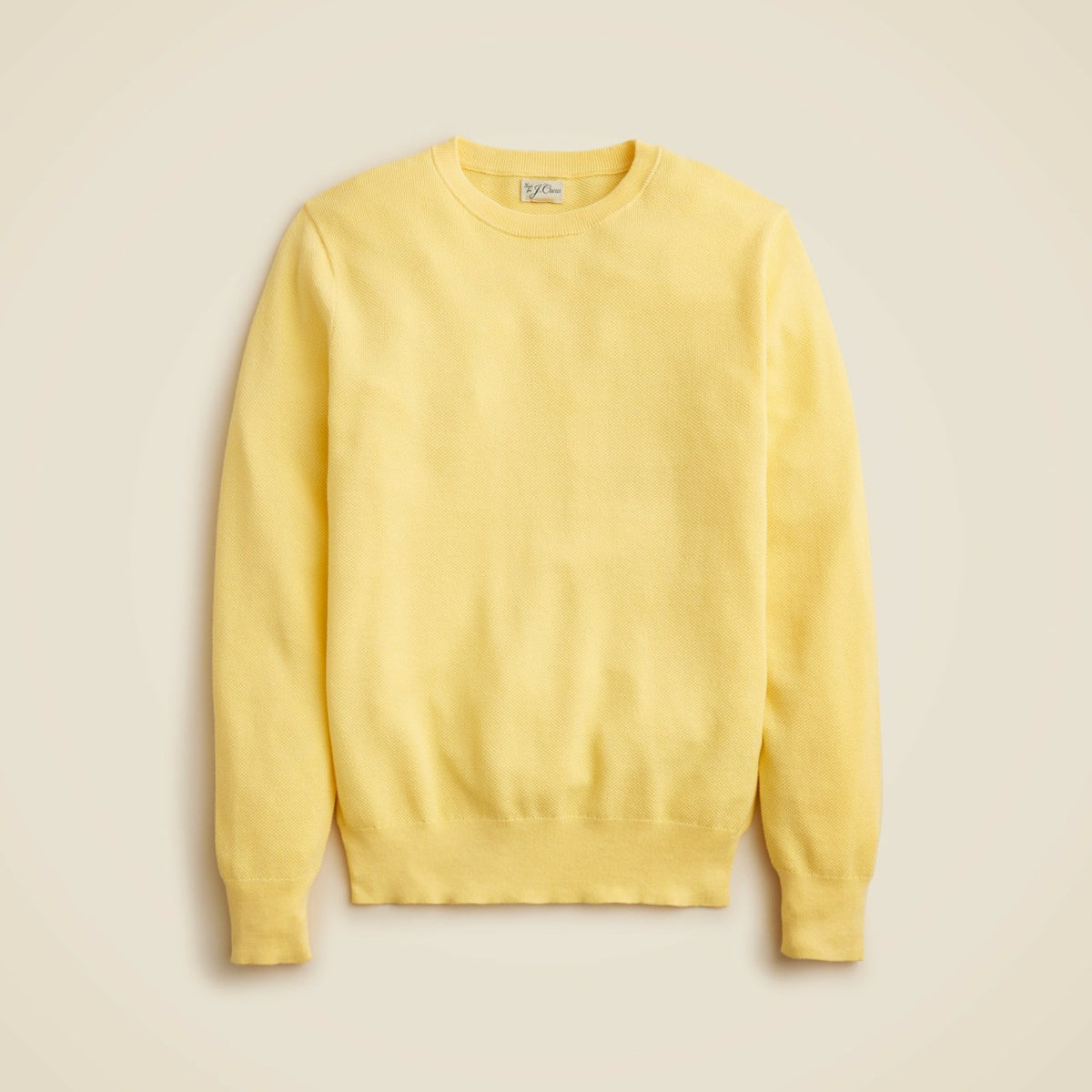 Men Cotton piqué-stitch crewneck sweater - J.Crew