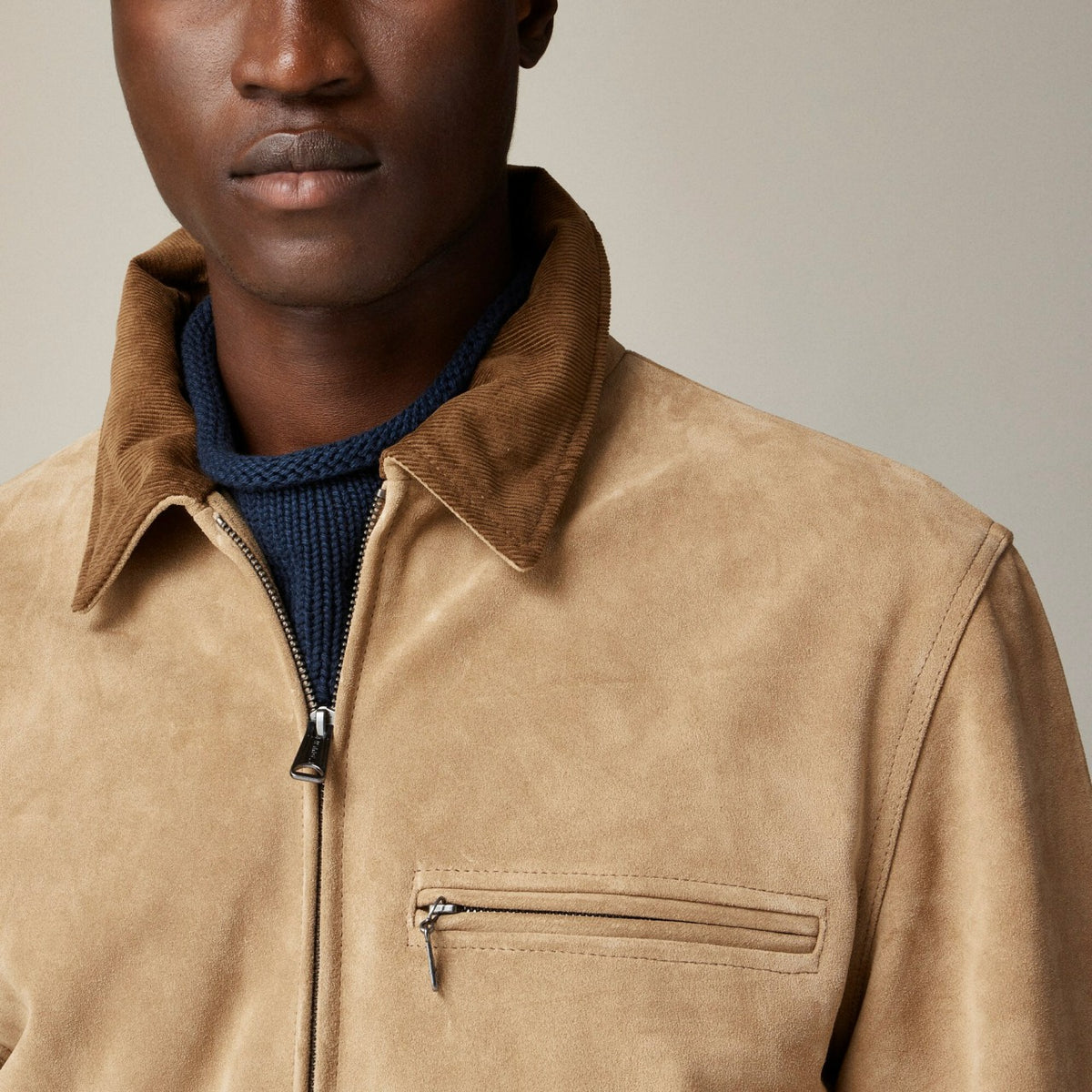 Men Limited-edition Wallace & Barnes work jacket in Italian suede - J.Crew