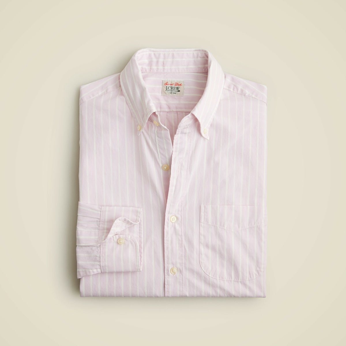 Men Slim Secret Wash cotton poplin shirt in stripe - J.Crew