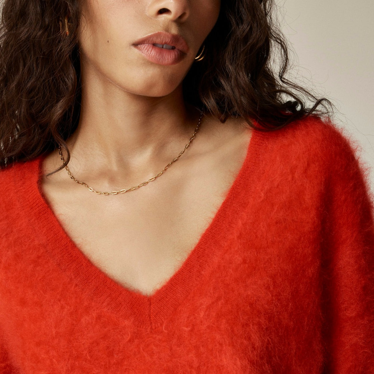 Women Brushed cashmere cropped V-neck sweater - J.Crew