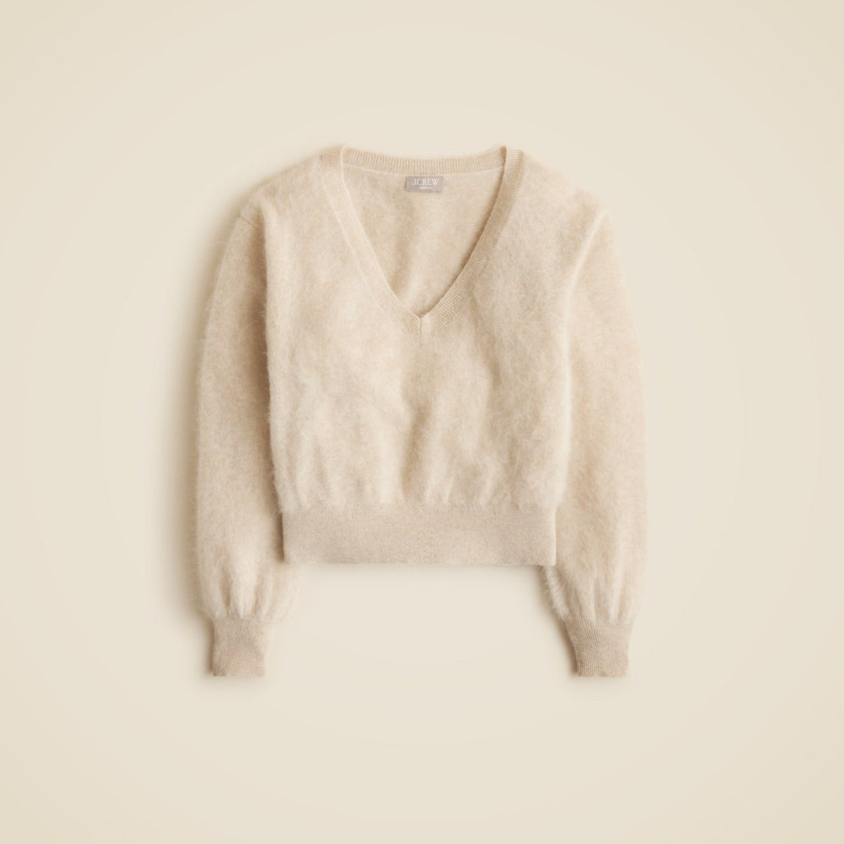 Women Brushed cashmere cropped V-neck sweater - J.Crew