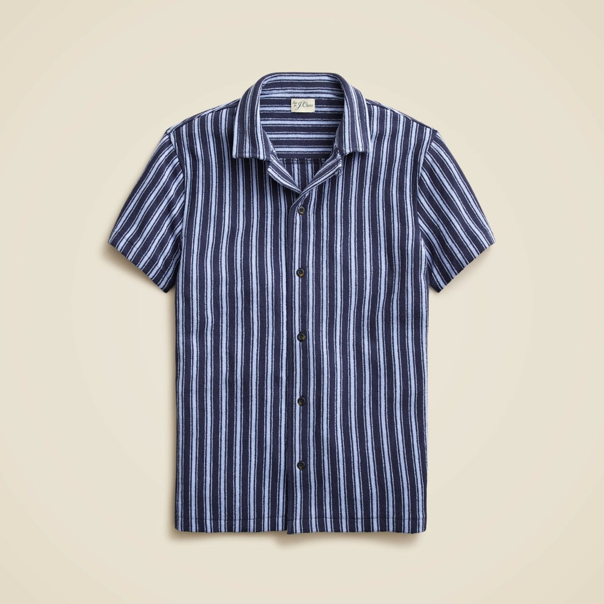 Men Textured camp-collar sweater-tee in stripe - J.Crew