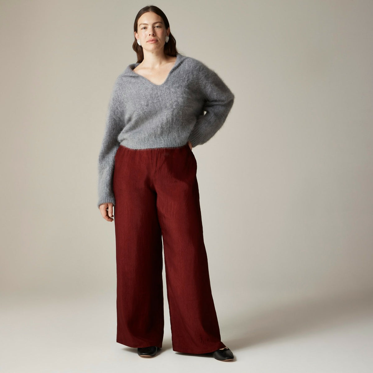 Women Stratus pant in textured satin - J.Crew