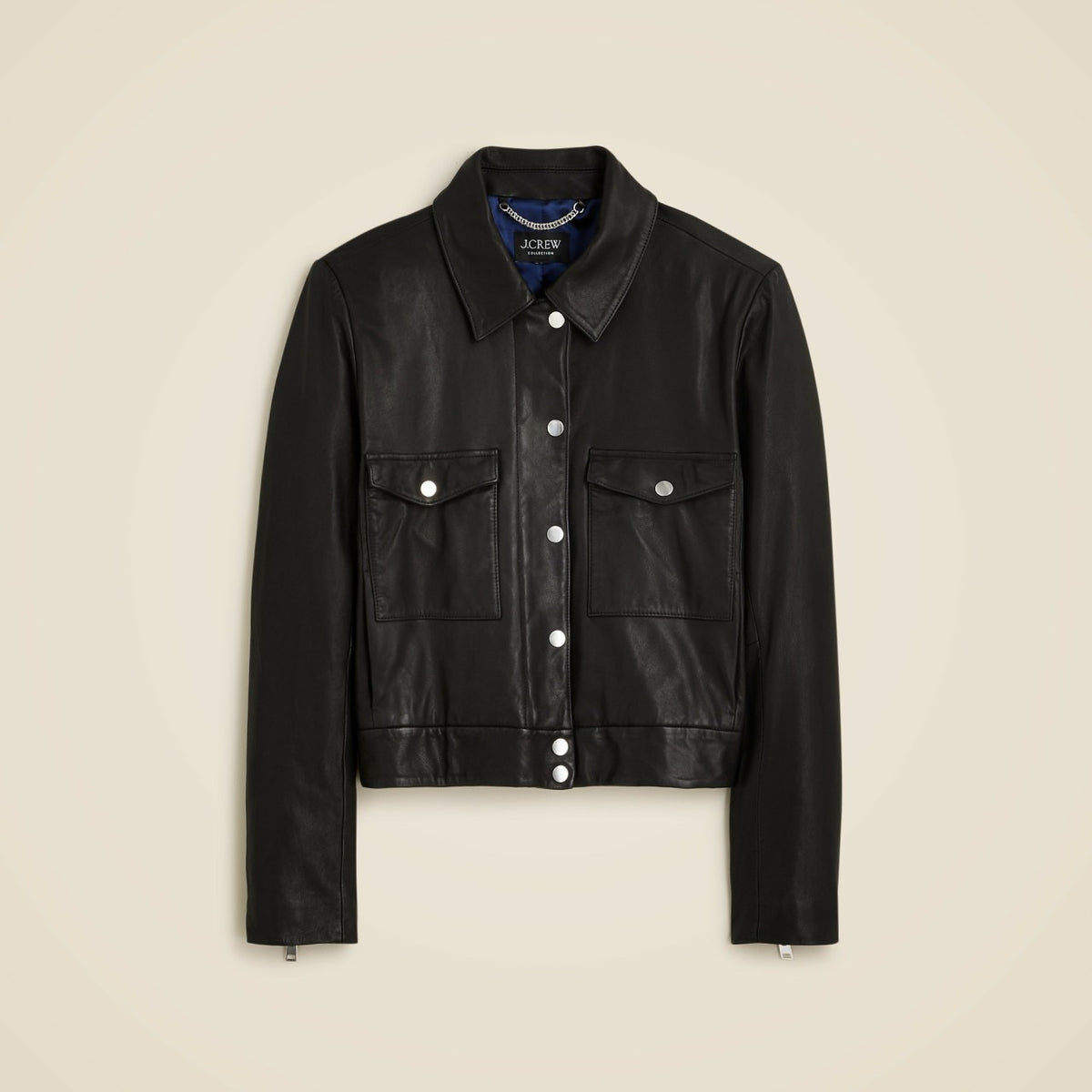 Women Collection leather shirt-jacket - J.Crew