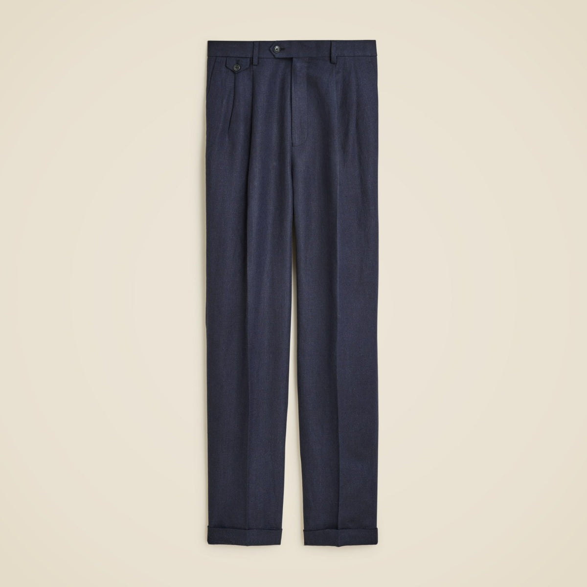 Men Relaxed-fit double-pleated trouser in linen herringbone - J.Crew