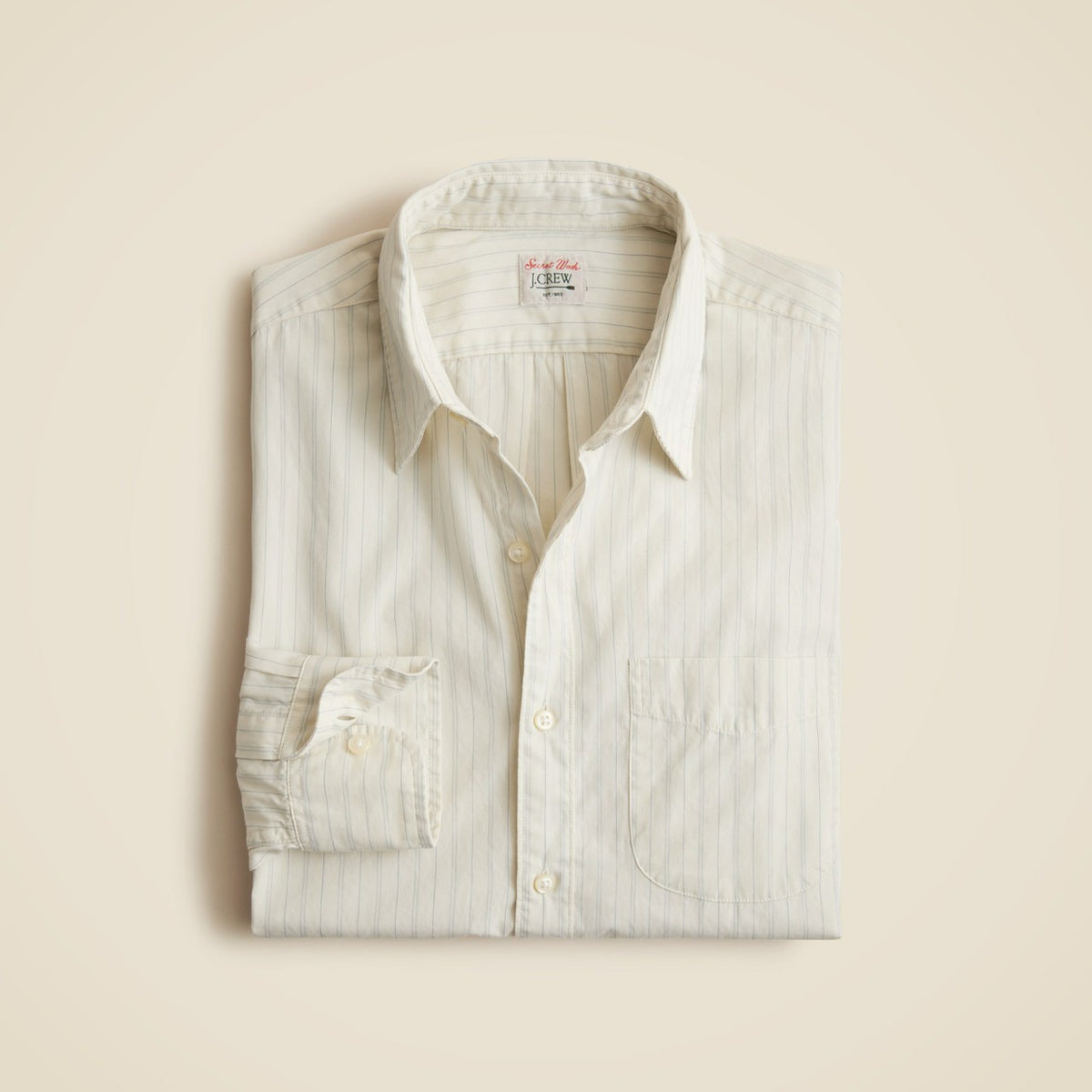 Men Secret Wash cotton poplin shirt with point collar - J.Crew
