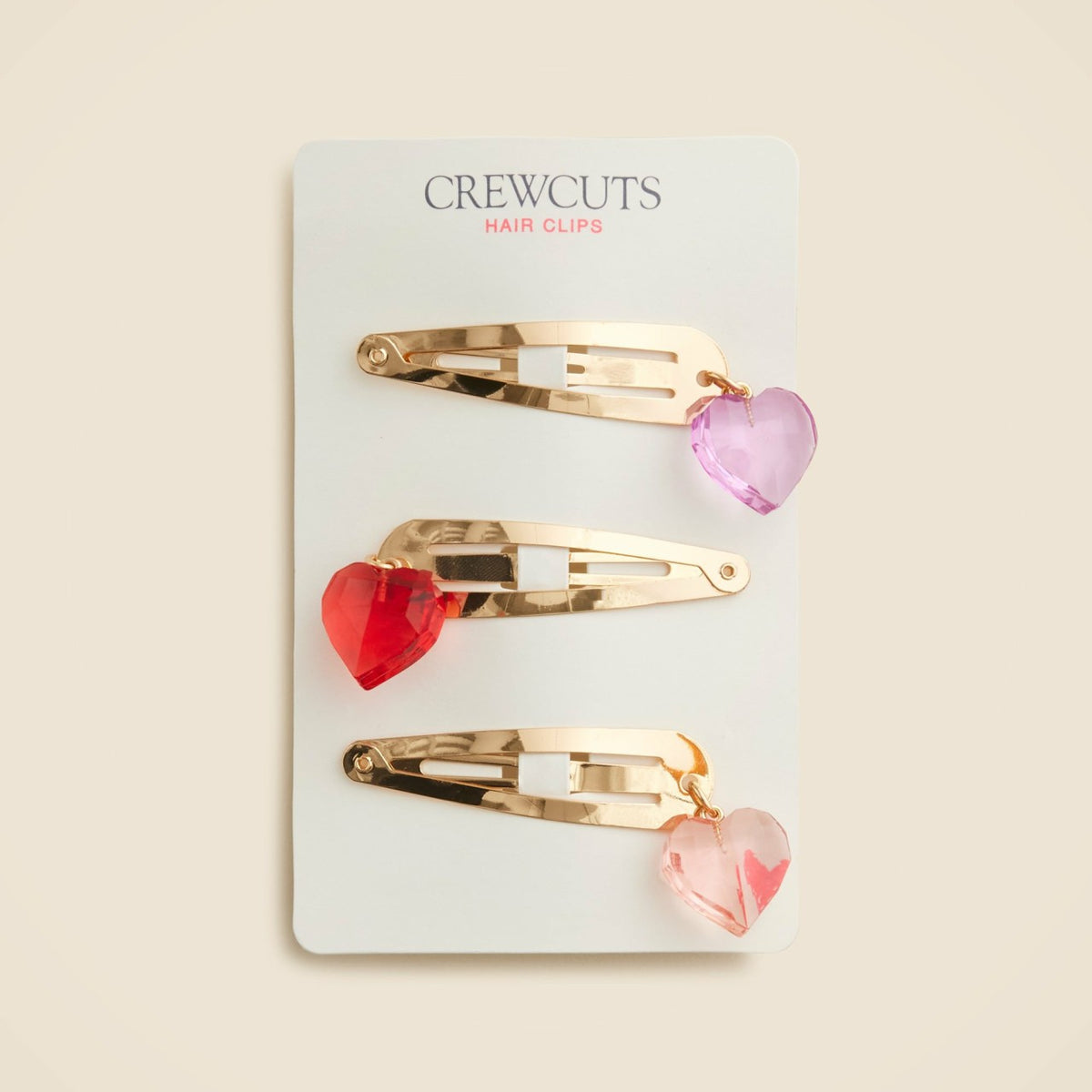 Kids Girls' heart hair clips set-of-three - J.Crew