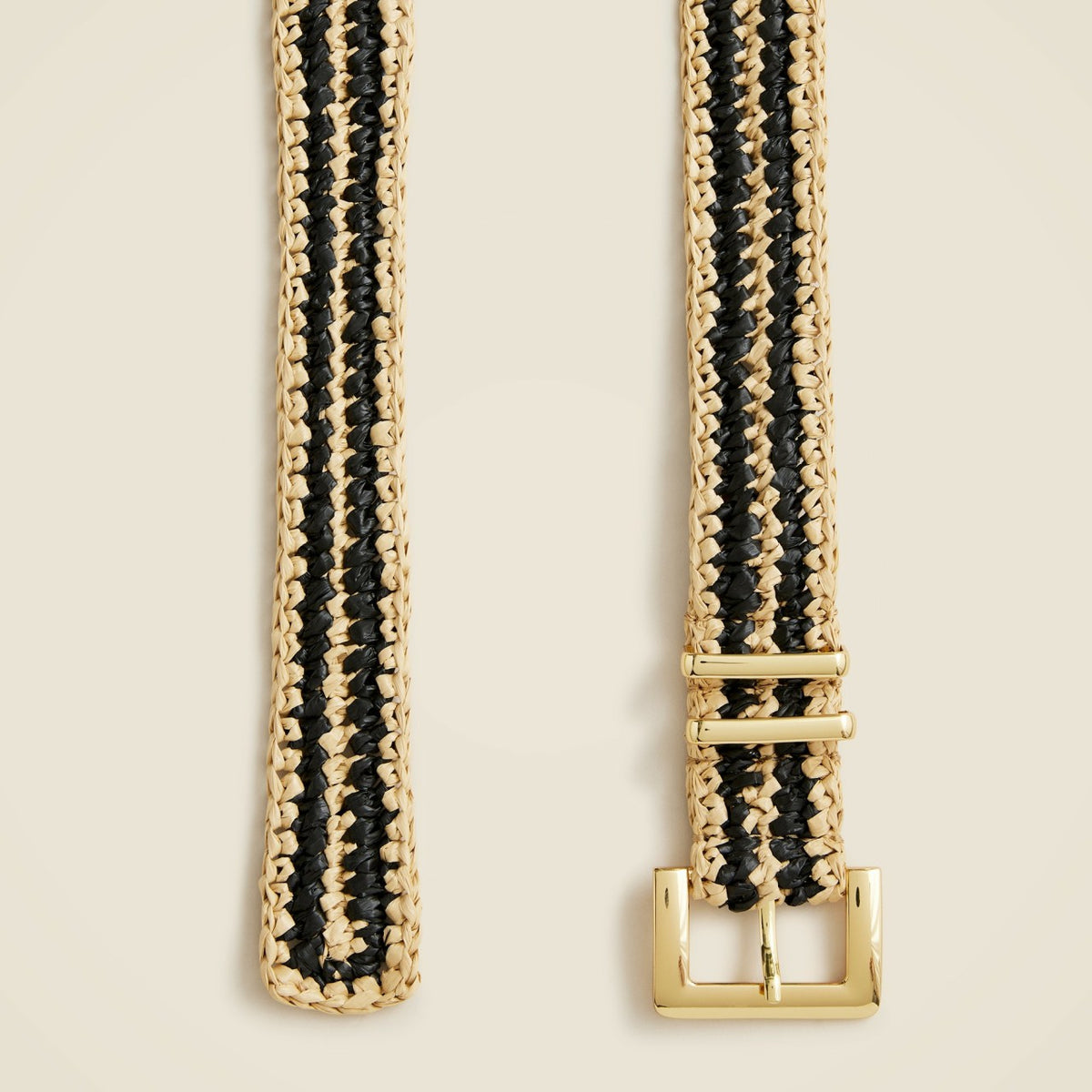 Women Woven square buckle belt in stripe - J.Crew
