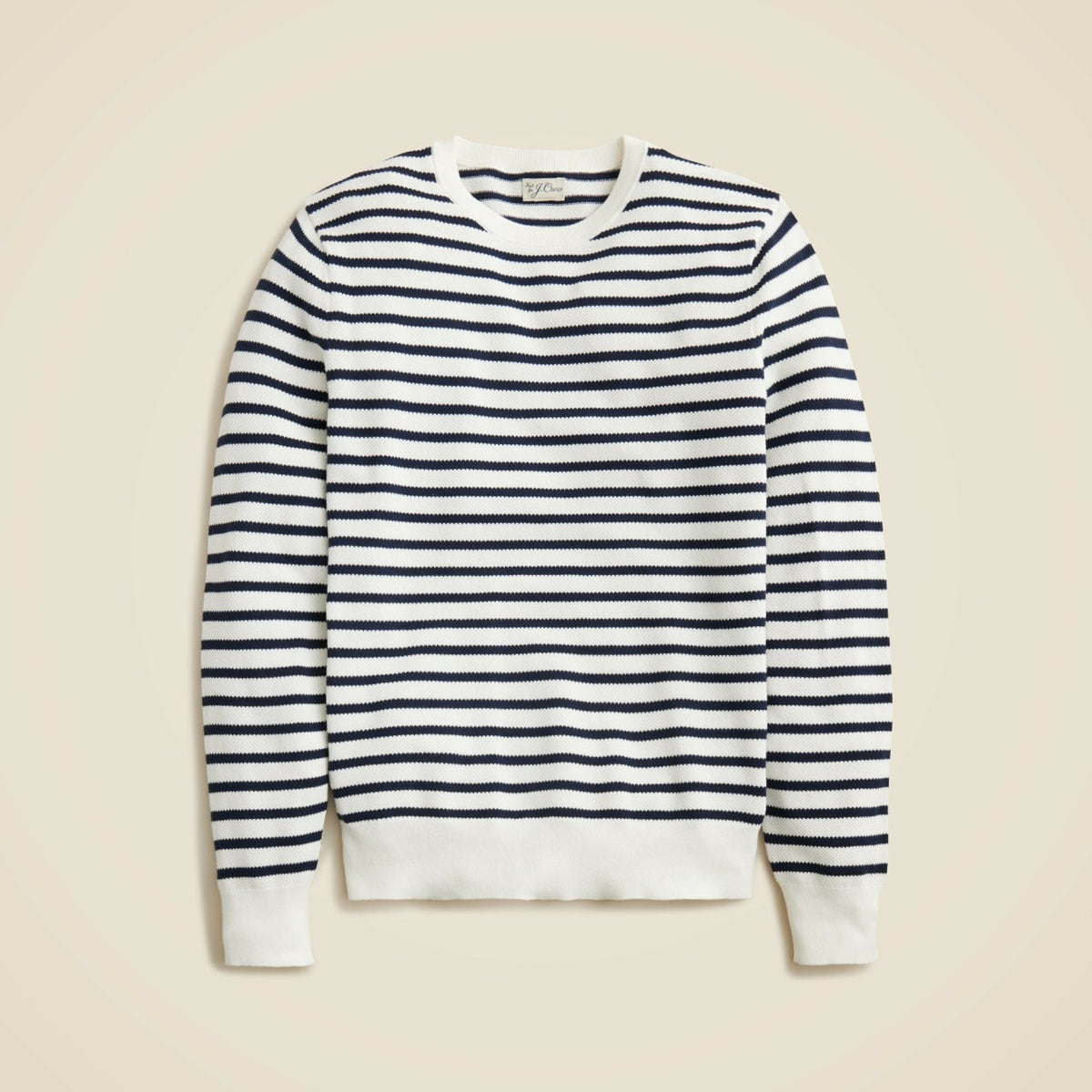 Men Cotton piqué-stitch sweater in stripe - J.Crew