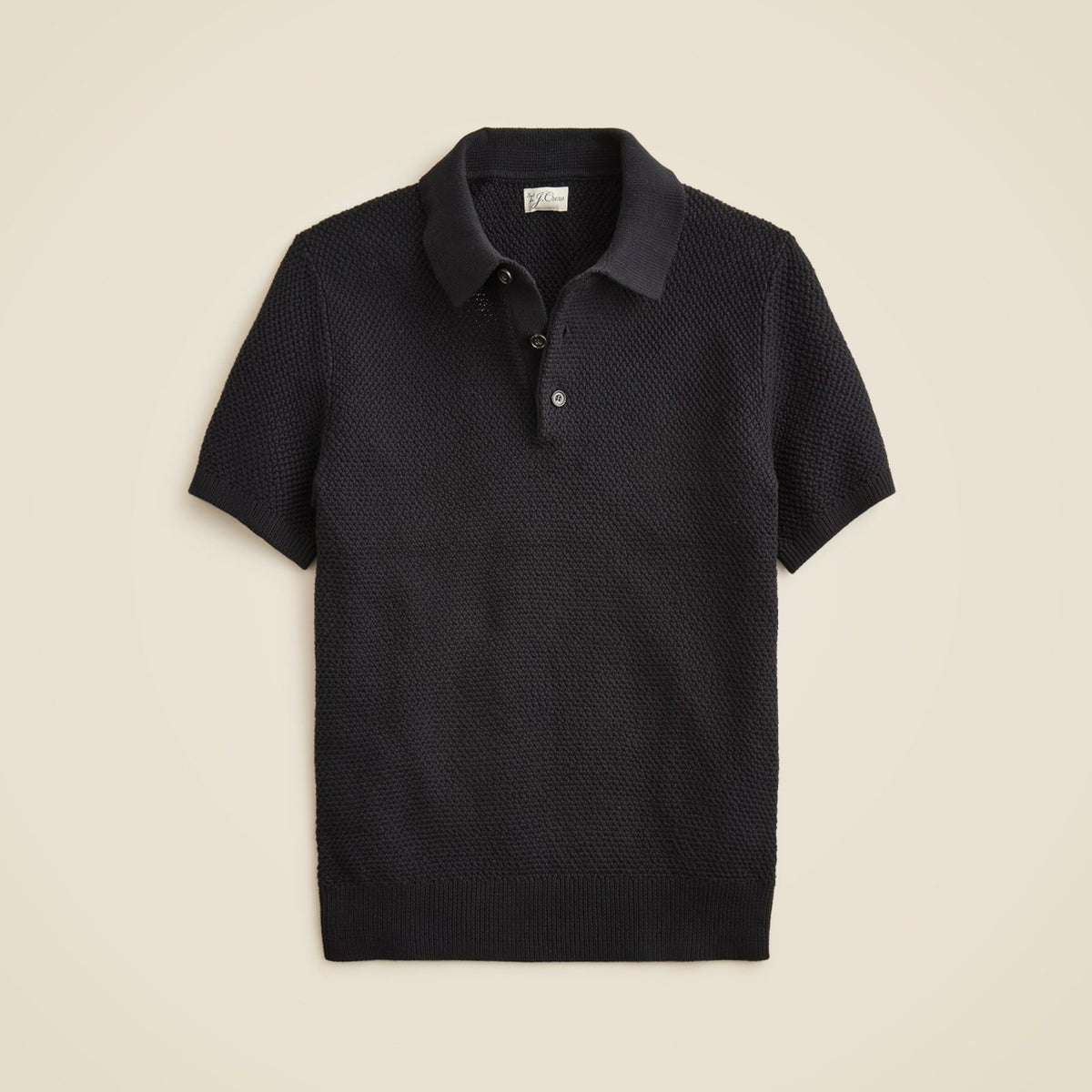 Men Short-sleeve cotton seed-stitch sweater-polo - J.Crew