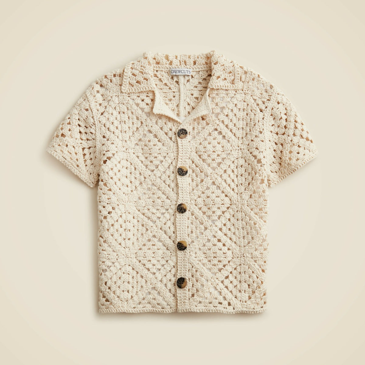 Kids Kids' short-sleeve crochet camp shirt - J.Crew