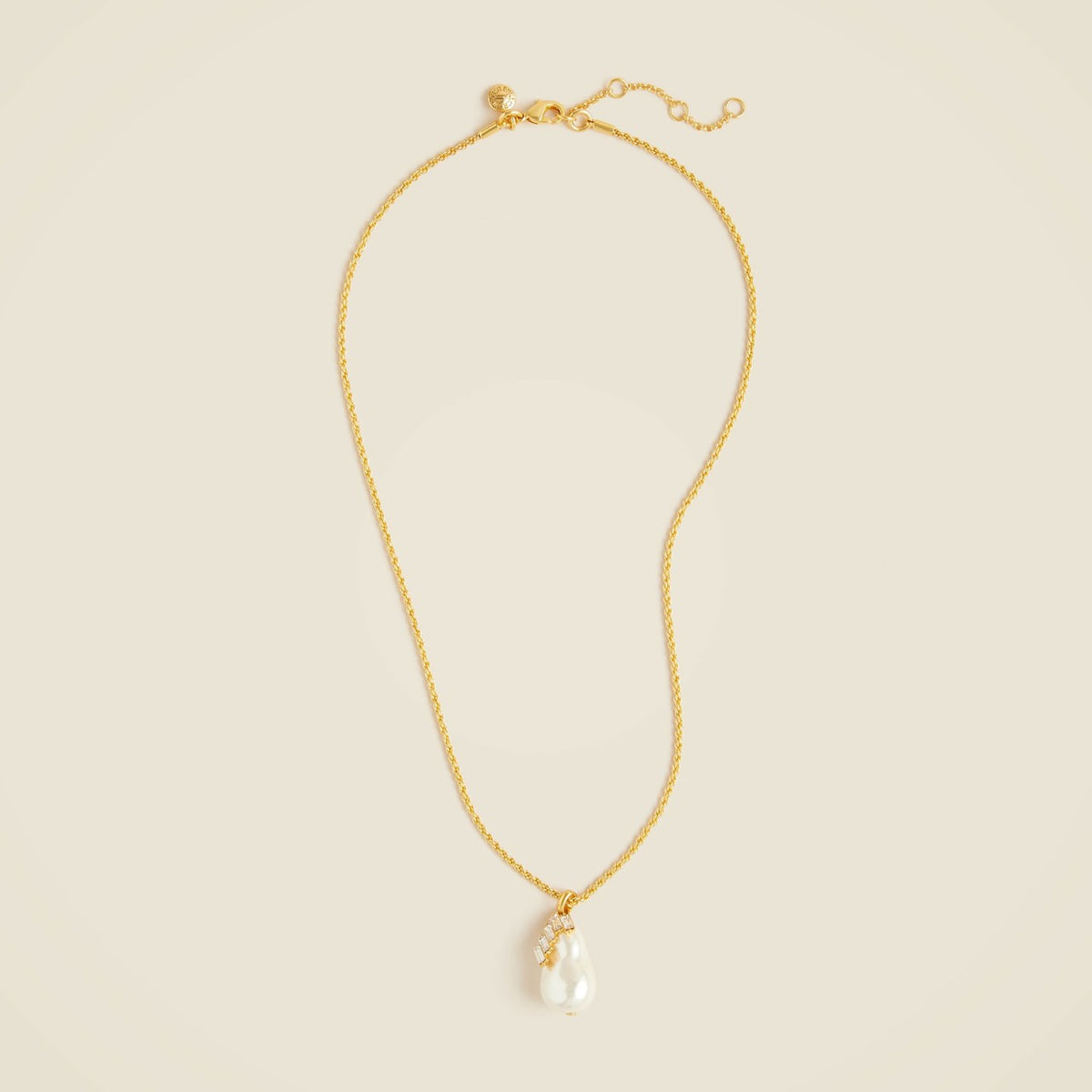 Women Pearl and crystal pendant necklace - J.Crew