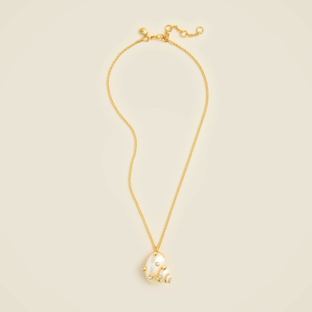 Women Seashell pendant necklace with crystals - J.Crew