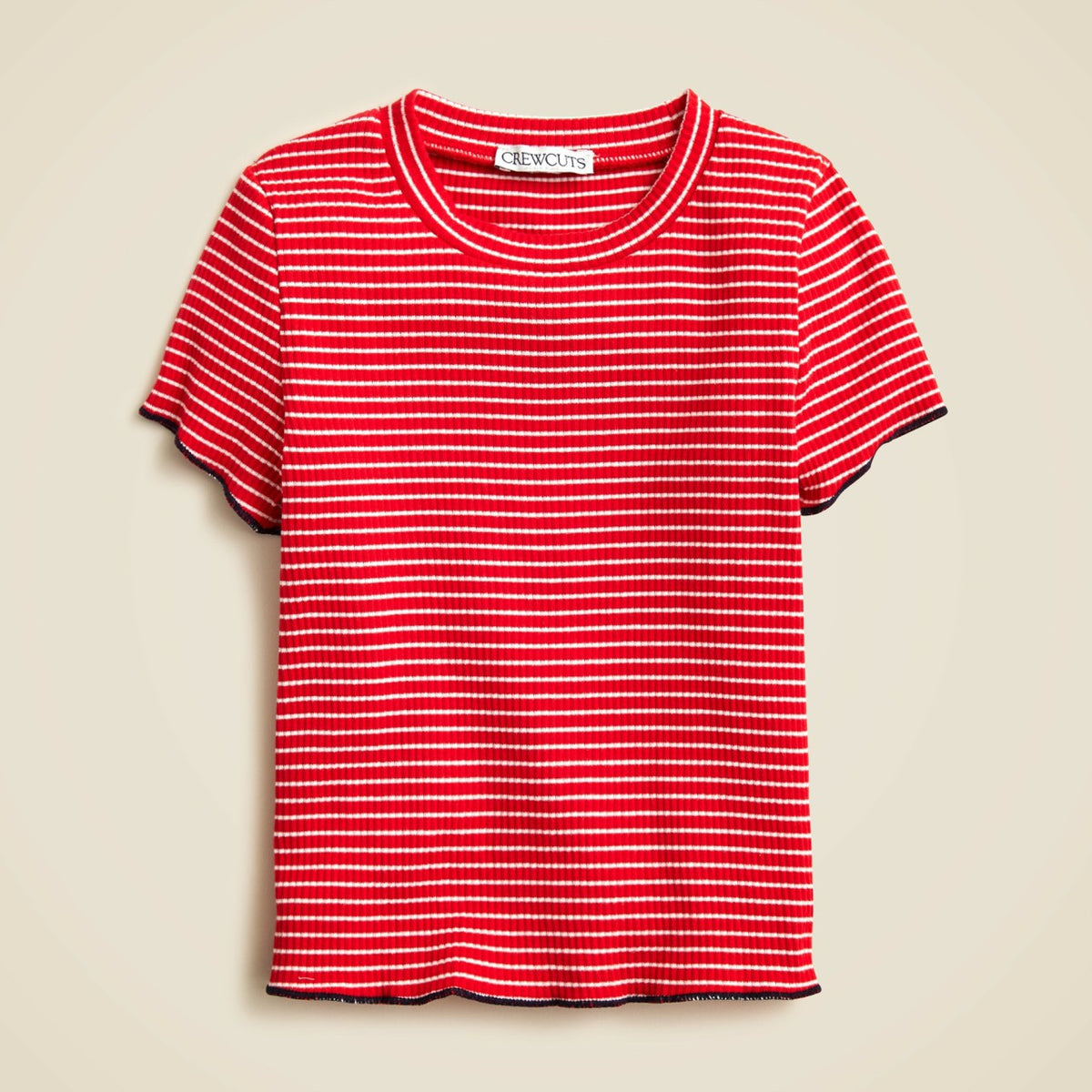 Kids Girls' short-sleeve T-shirt in striped vintage rib - J.Crew