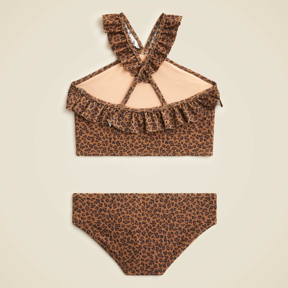 Kids Girls' ruffle halter-neck two-piece swimsuit with UPF 50+ fabric - J.Crew
