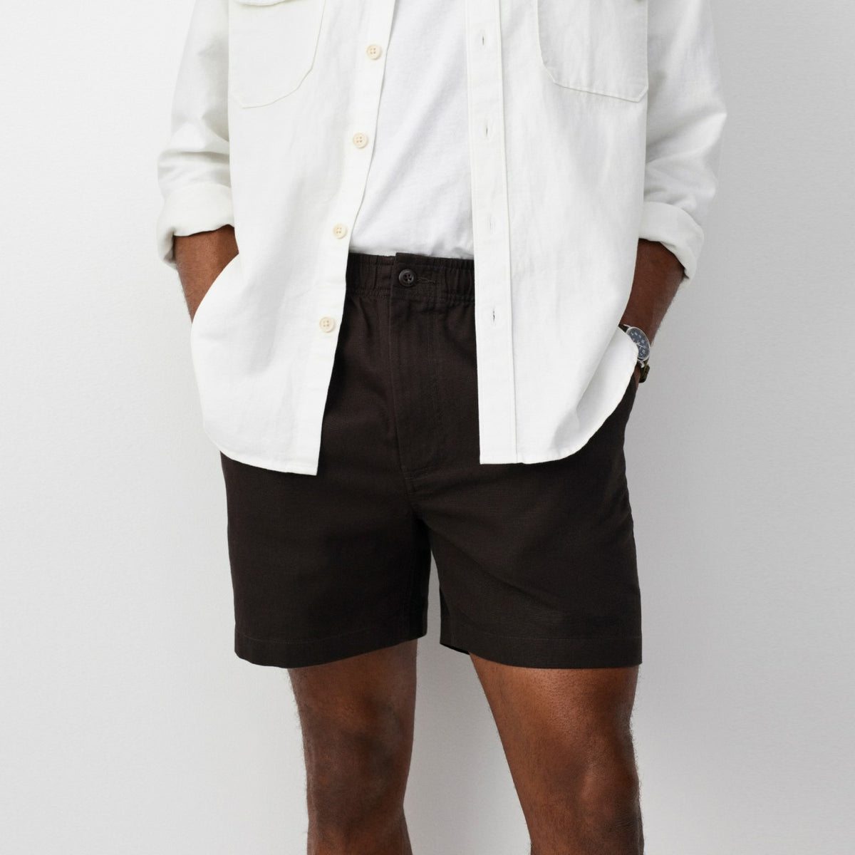 Men 5.5'' Pier short in cotton-linen blend - J.Crew