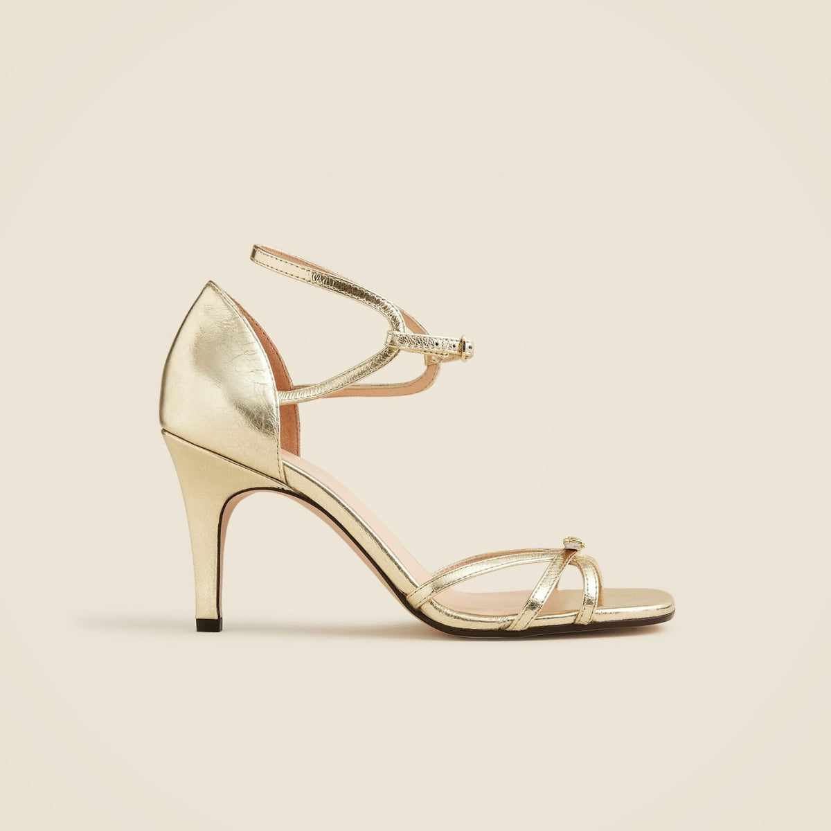 Women Made-in-Italy cage-toe heels in metallic leather - J.Crew