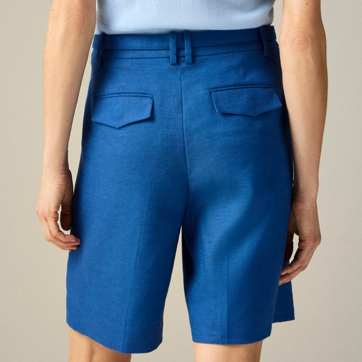 Women Pleated 9" trouser short in stretch linen blend - J.Crew
