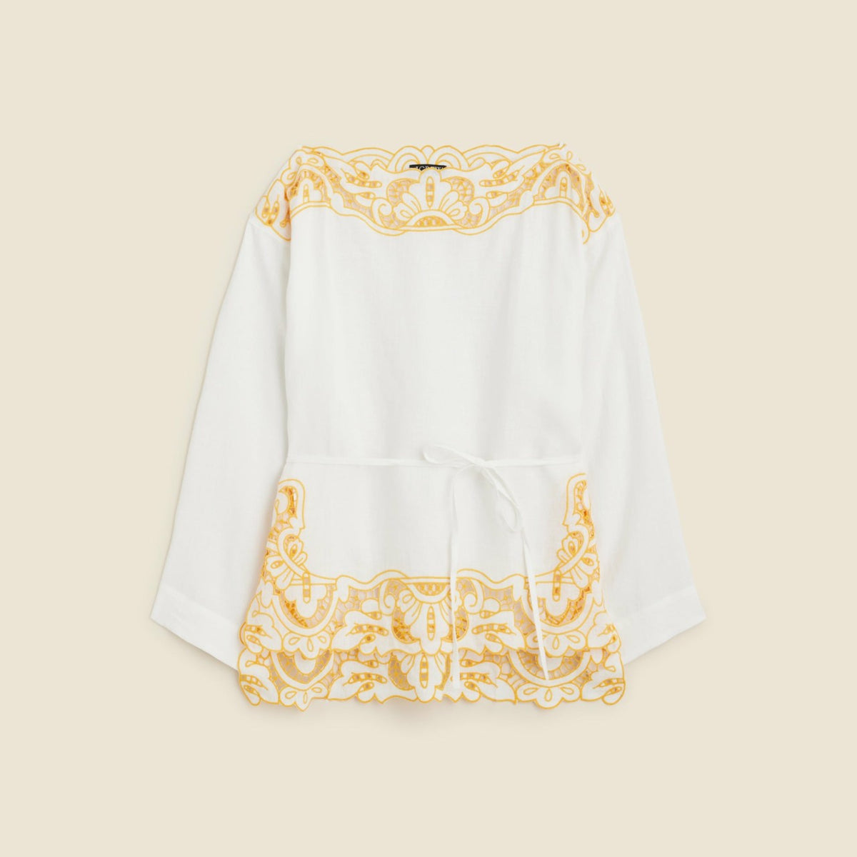 Women Cutwork tunic top in linen - J.Crew