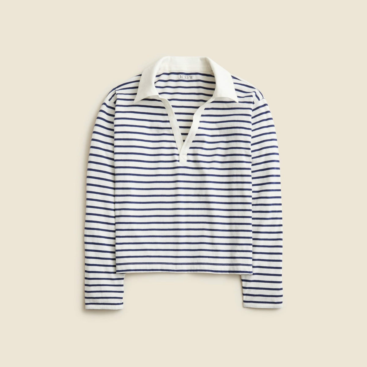 Women Vintage jersey johnny-collar shirt in stripe - J.Crew
