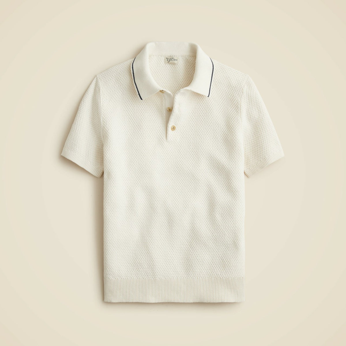 Men Short-sleeve cotton seed-stitch sweater-polo - J.Crew
