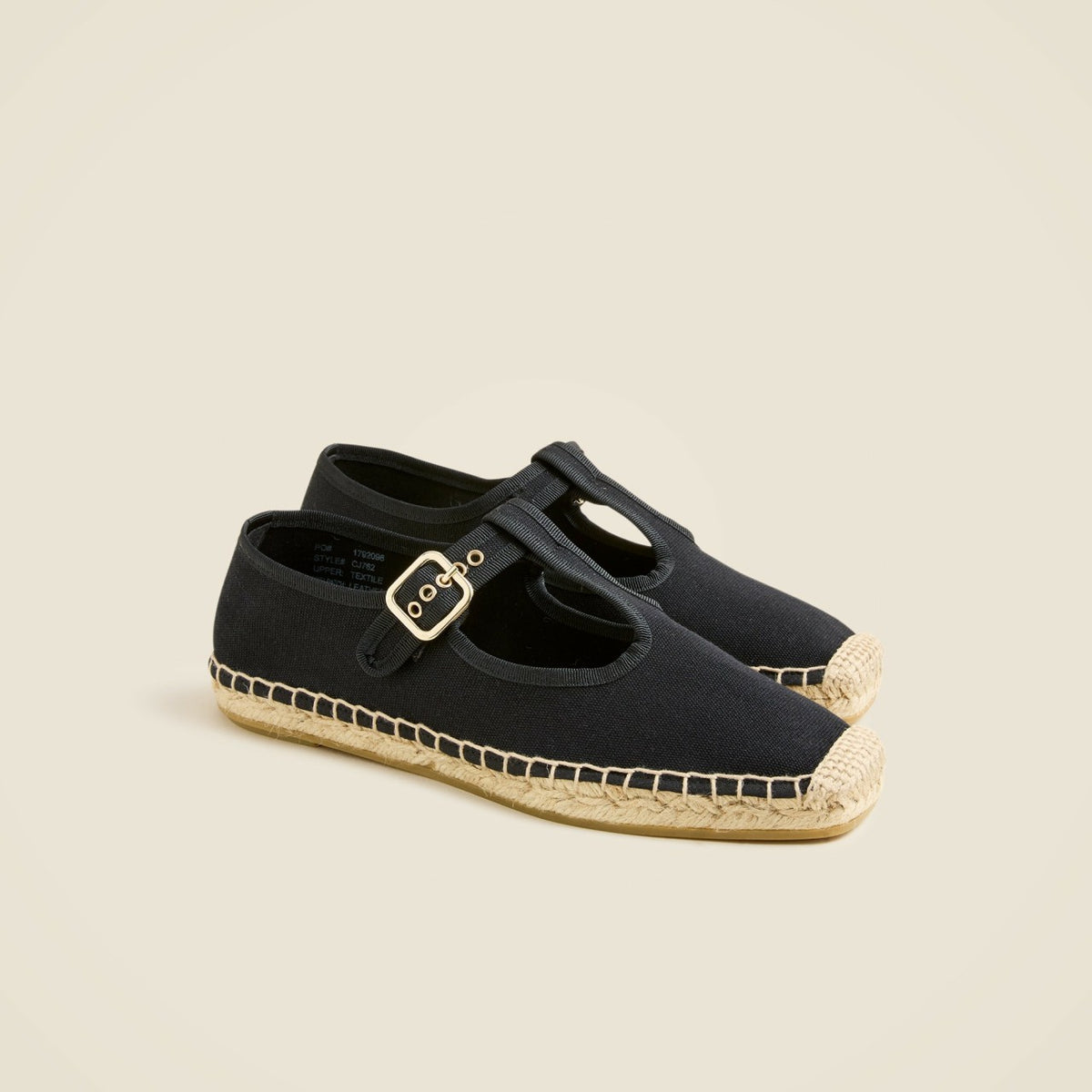 Women Made-in-Spain T-strap espadrille flats in canvas - J.Crew