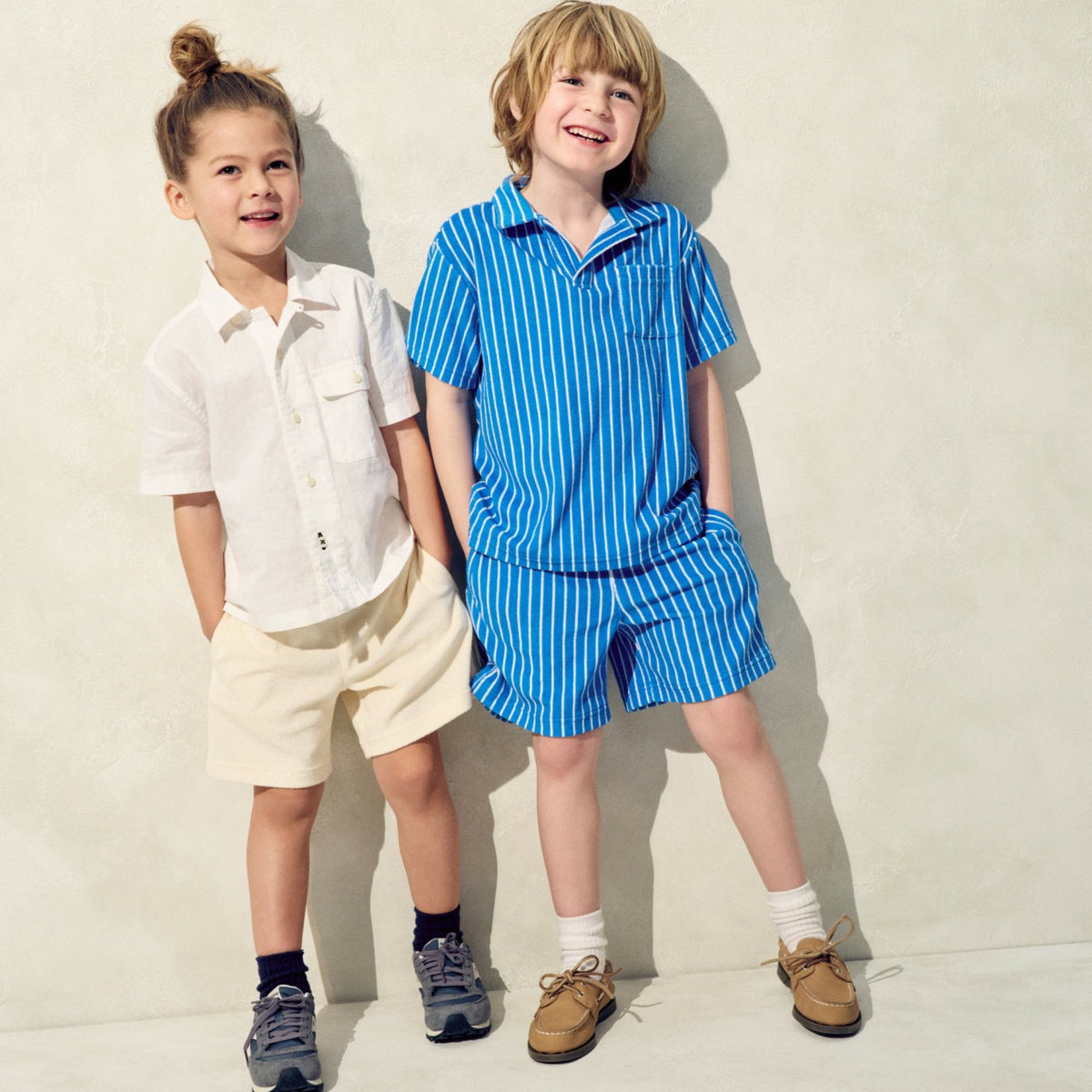 Kids Kids' pull-on short in striped towel terry - J.Crew