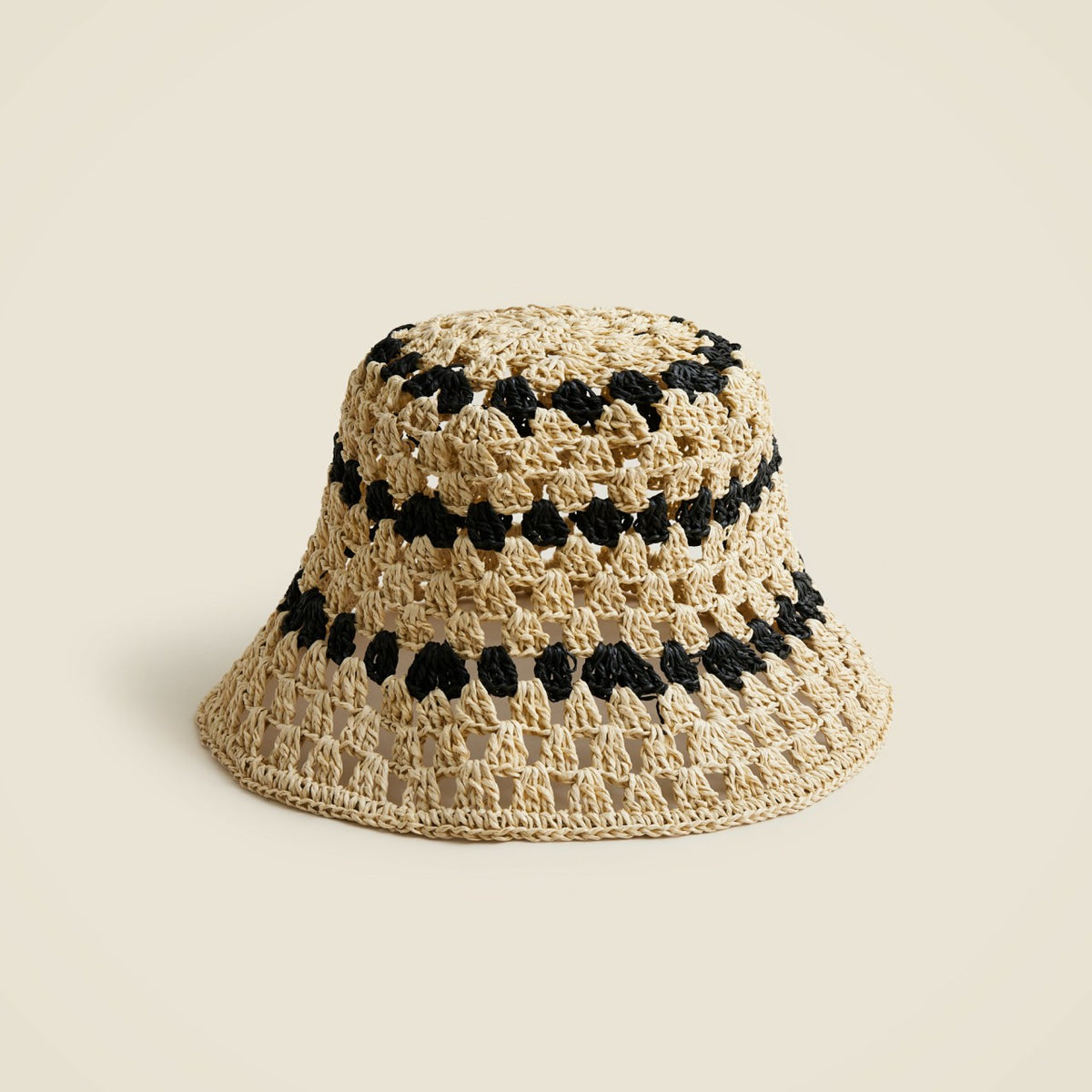 Women Packable woven hat in stripe - J.Crew