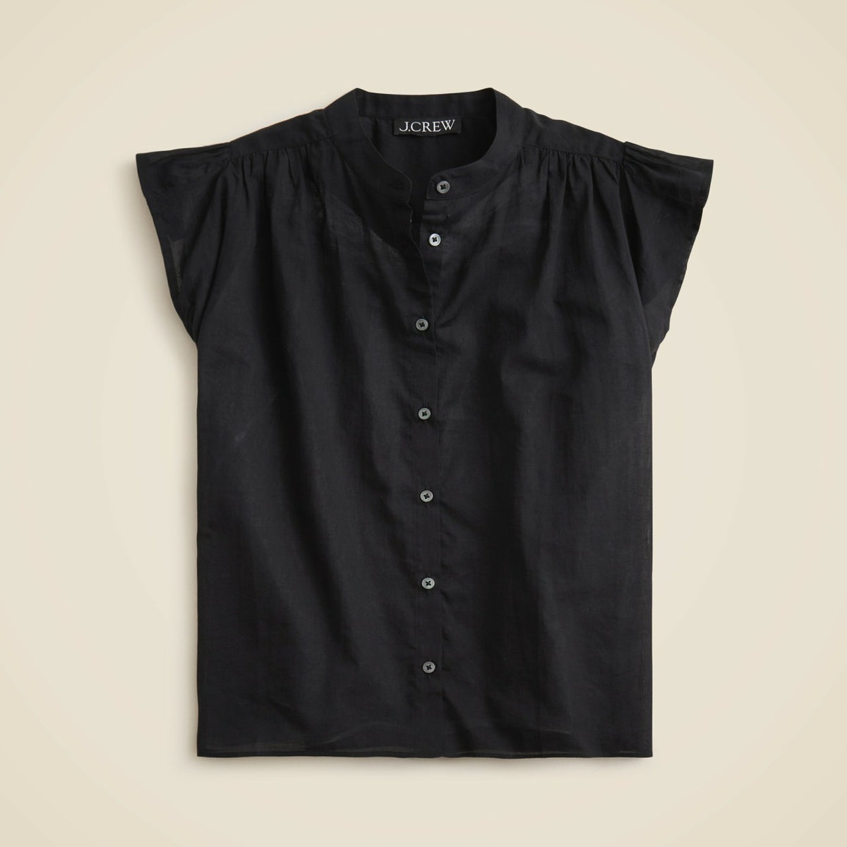 Women Flutter-sleeve button-up shirt in cotton voile - J.Crew