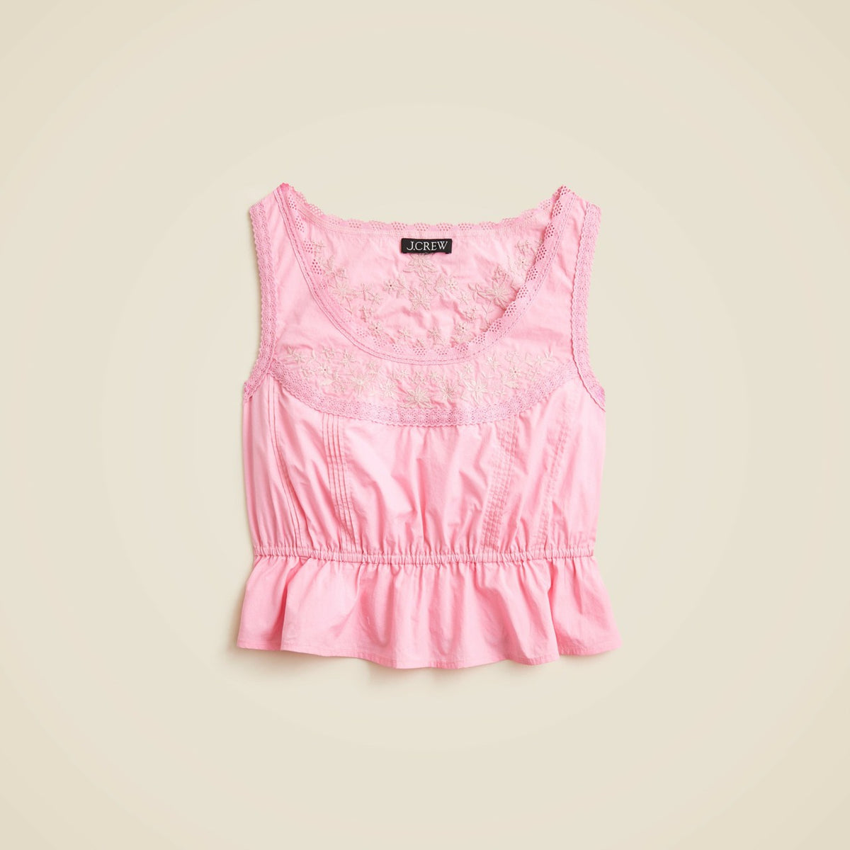 Women Flutter-hem tank in cotton poplin - J.Crew