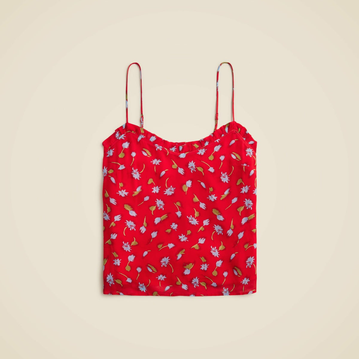 Women Ruffle-trim camisole in brushed daisy-print chiffon - J.Crew