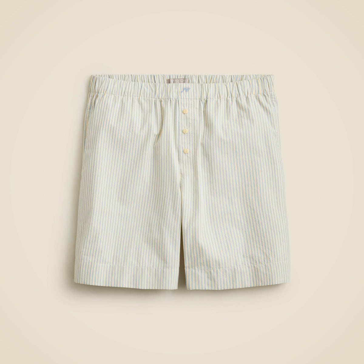 Women Cotton poplin long boxer short in stripe - J.Crew