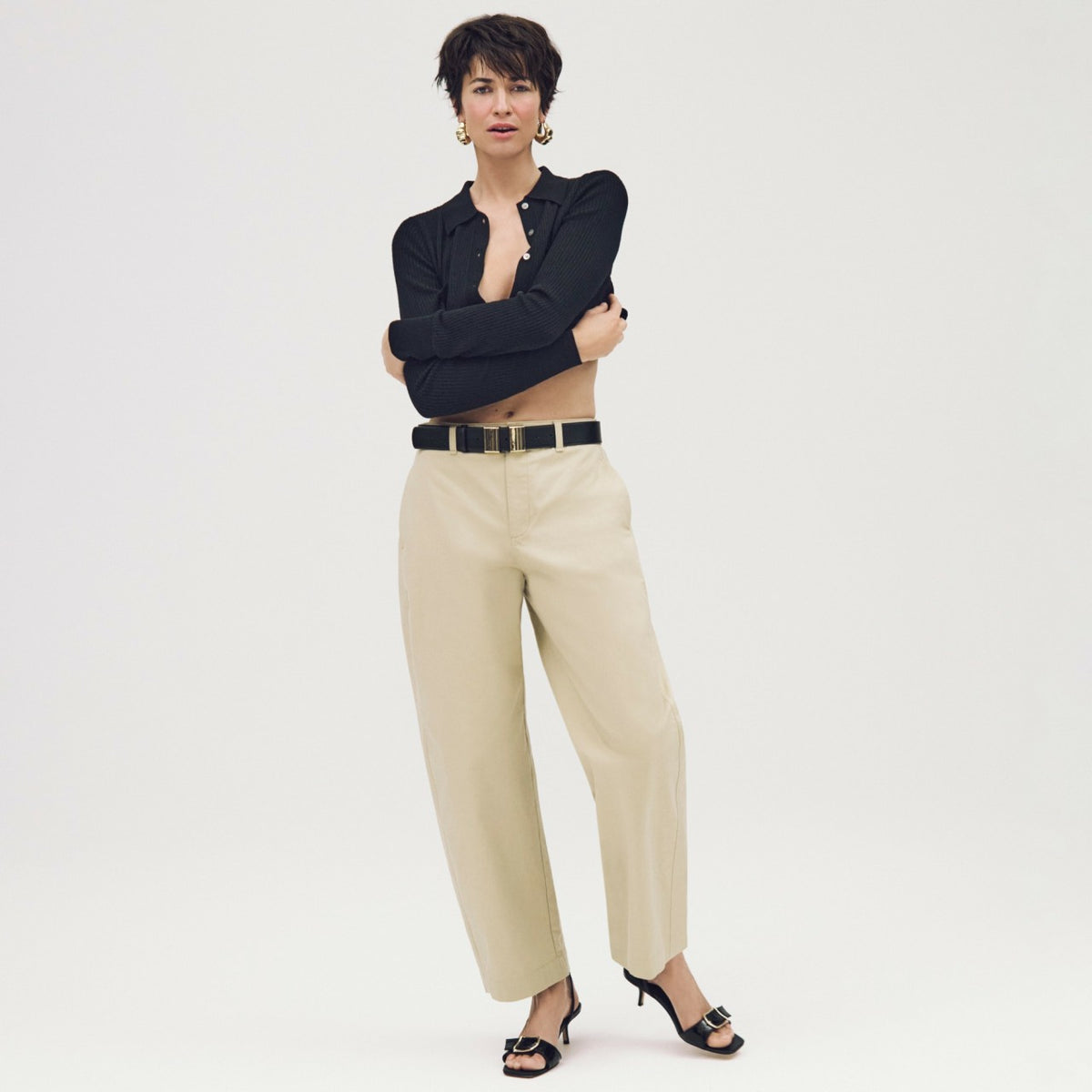 Women Barrel-leg pant in cotton blend - J.Crew
