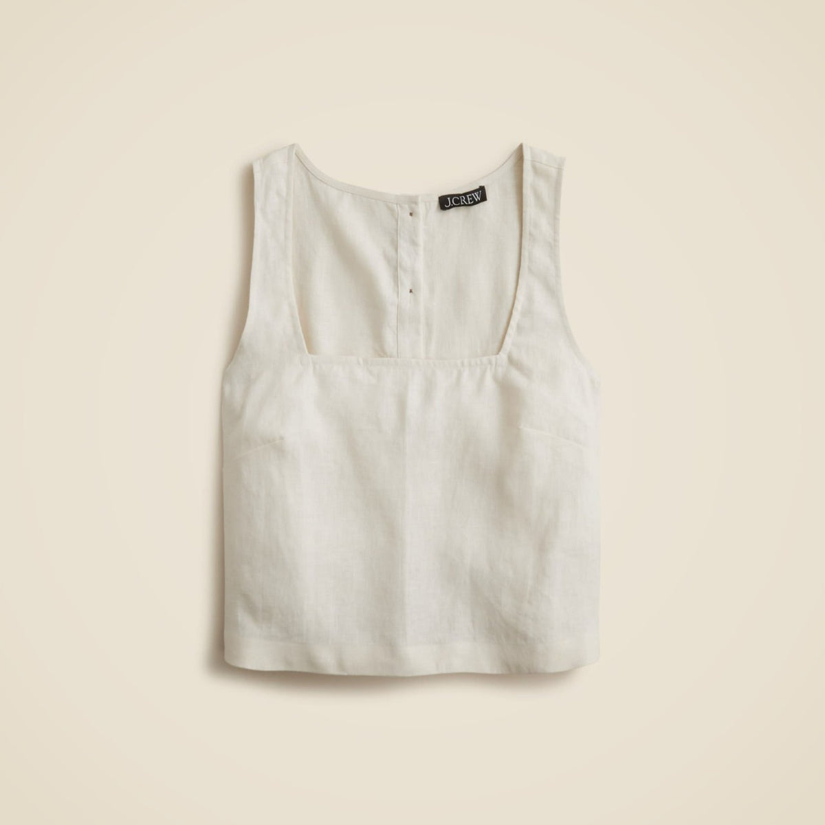 Women Squareneck button-back top in linen - J.Crew