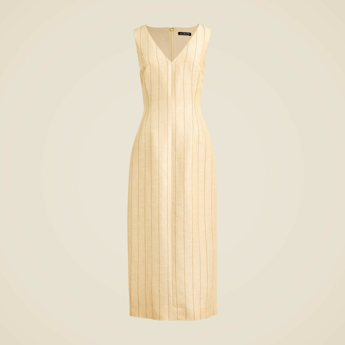 Women V-neck sheath dress in striped linen blend - J.Crew