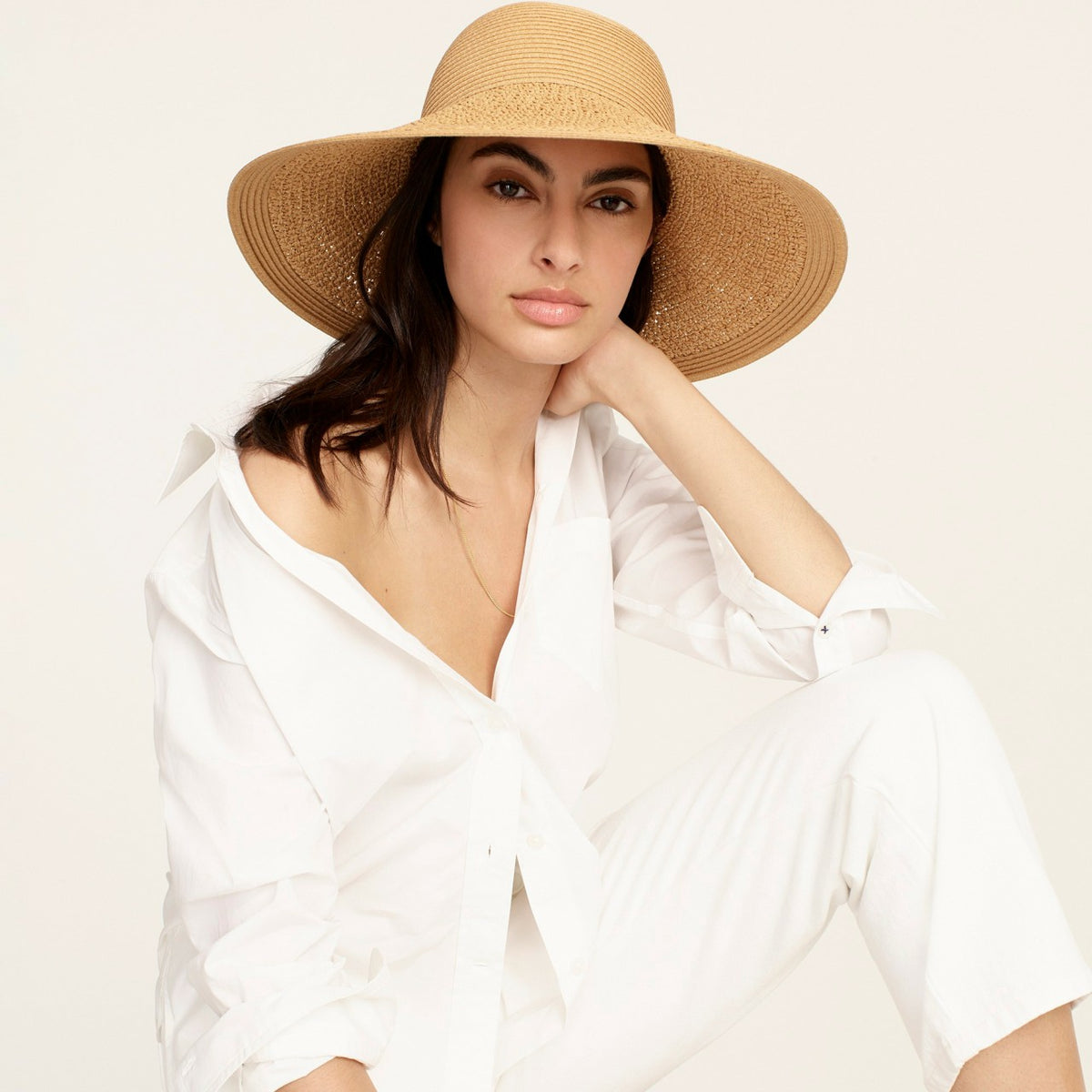 Women Textured summer straw hat - J.Crew