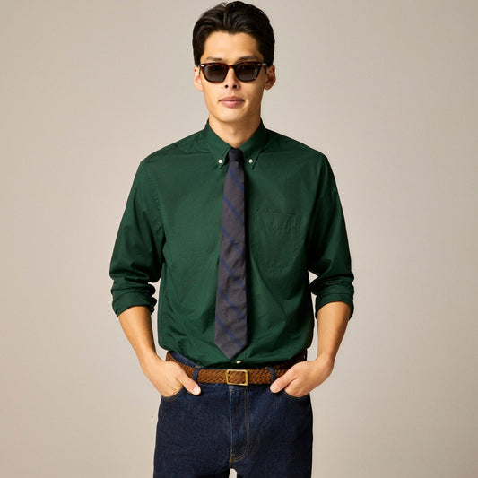 Men English silk tie in diagonal stripe - J.Crew