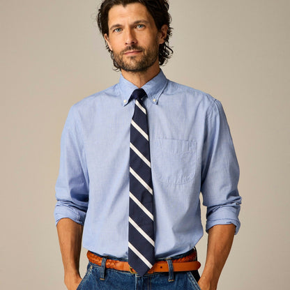 Men English silk tie in diagonal stripe - J.Crew