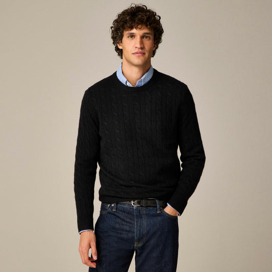 Men Cashmere cable-knit sweater - J.Crew