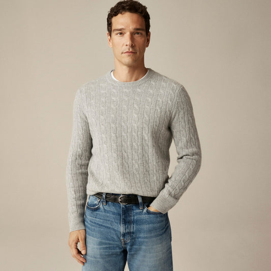 Men Cashmere cable-knit sweater - J.Crew