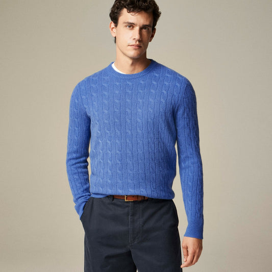 Men Cashmere cable-knit sweater - J.Crew