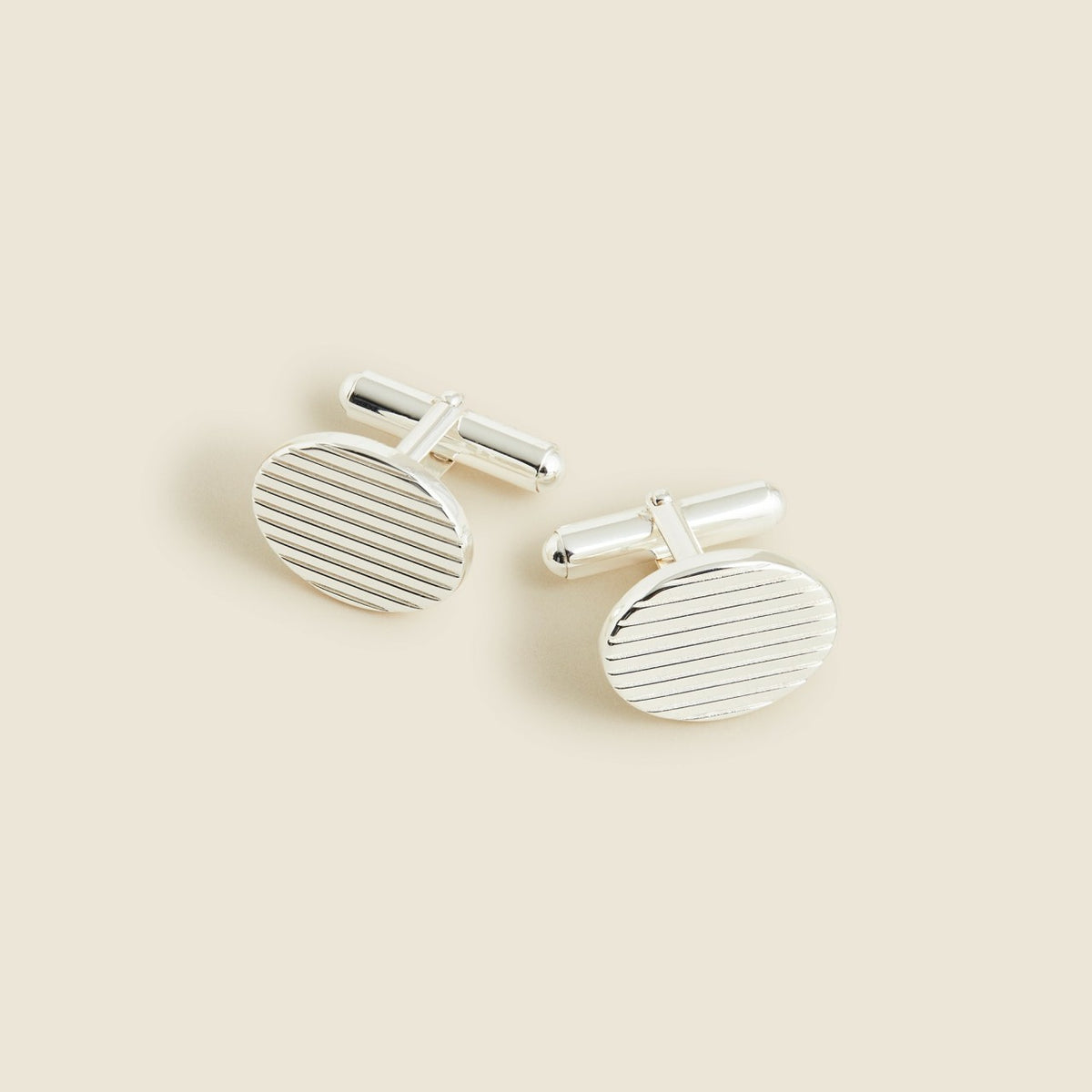 Men Sterling silver oval cuff links - J.Crew