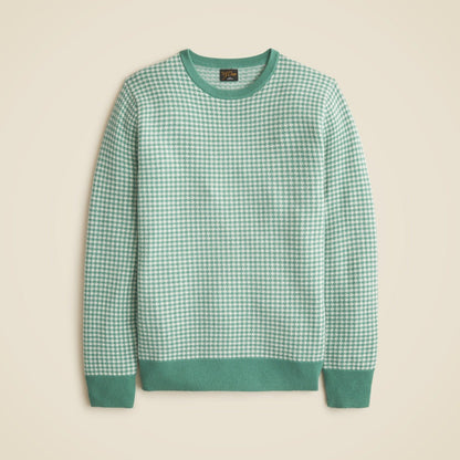 Men Cashmere crewneck sweater in houndstooth - J.Crew