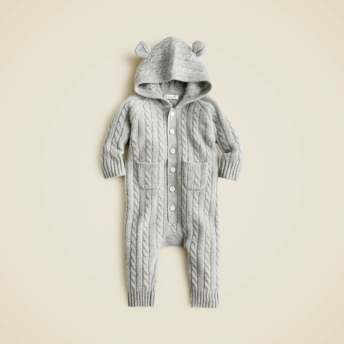 Kids Limited-edition baby cashmere cable-knit bear one-piece - J.Crew